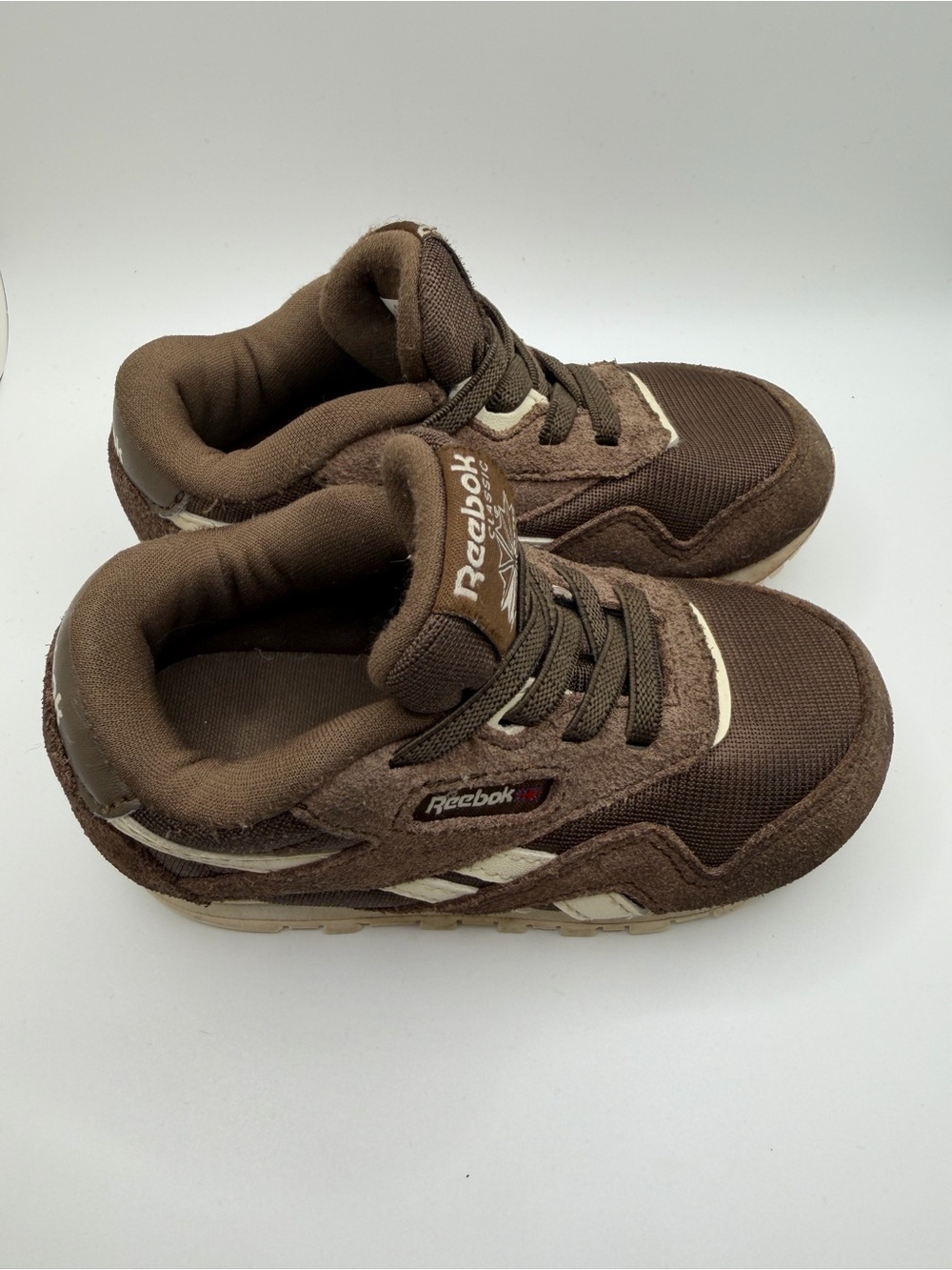 Reebok Kids Brown and Cream Sneakers
